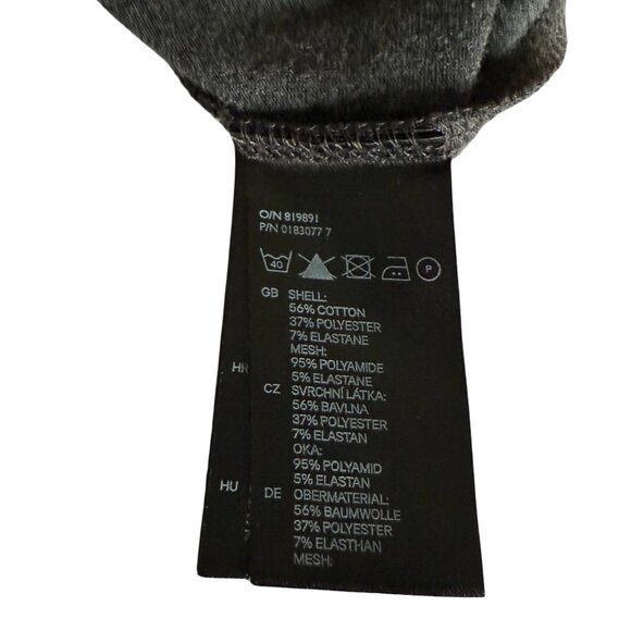 H&M Charcoal Knit Mini Dress with Black Mesh Neckline - Size12 - Picture 4 of 4